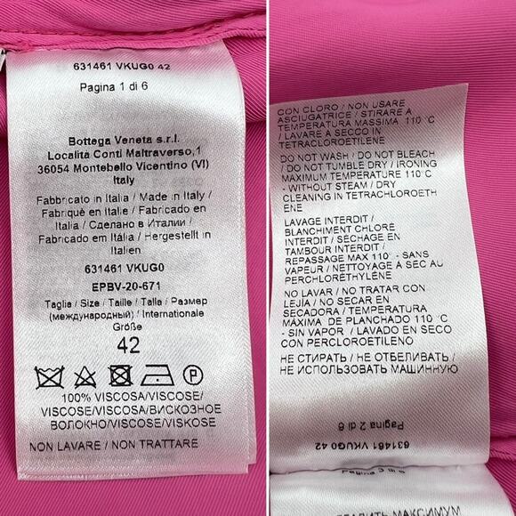 BOTTEGA VENETA Pink and Red Paneled Layered Cutout Maxi Dress Slits Size 6 NEW - Picture 14 of 16